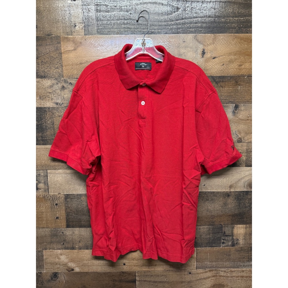 Callaway Golf Sport Men's Red Short Sleeve Polo Shirt Size‎ Large